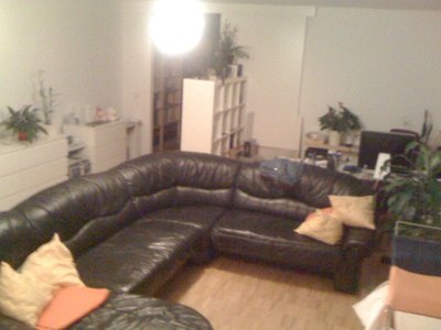 schwarze leder couch