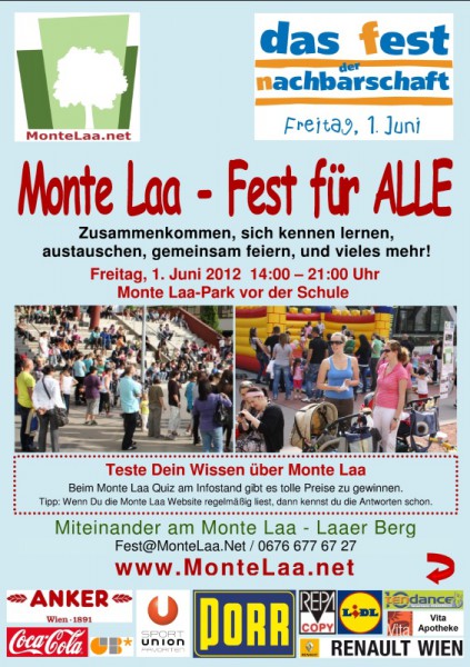 Monte Laa Nachbarschaftsfest 2012 - Flyer -Seite 1